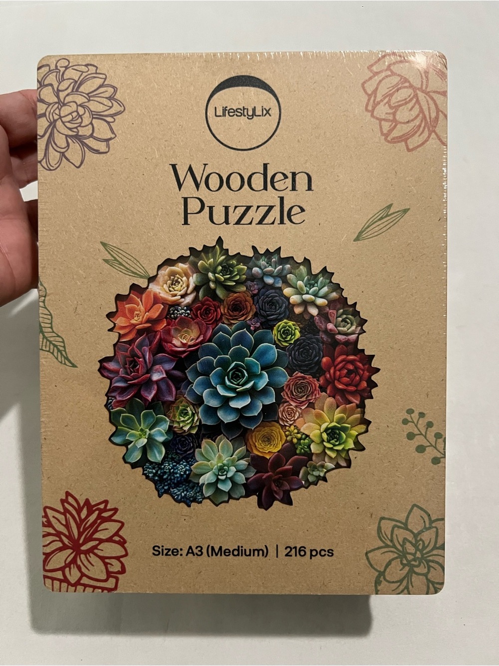 Succulent Wood Puzzle 216 Pieces - Picture 2 of 3